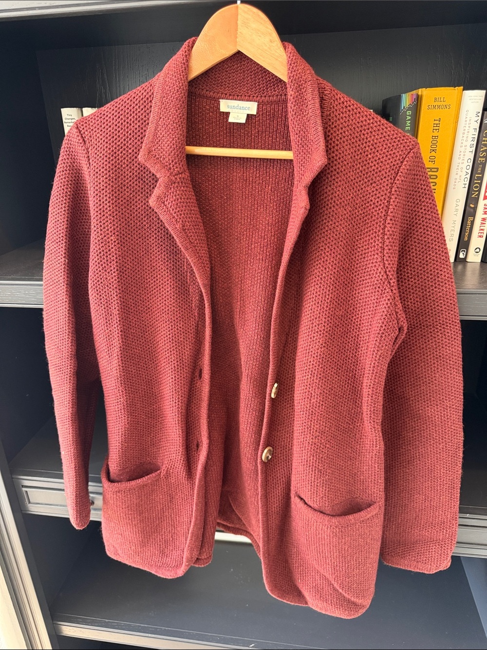 Sundance Knit Blazer Jacket - Brick Red